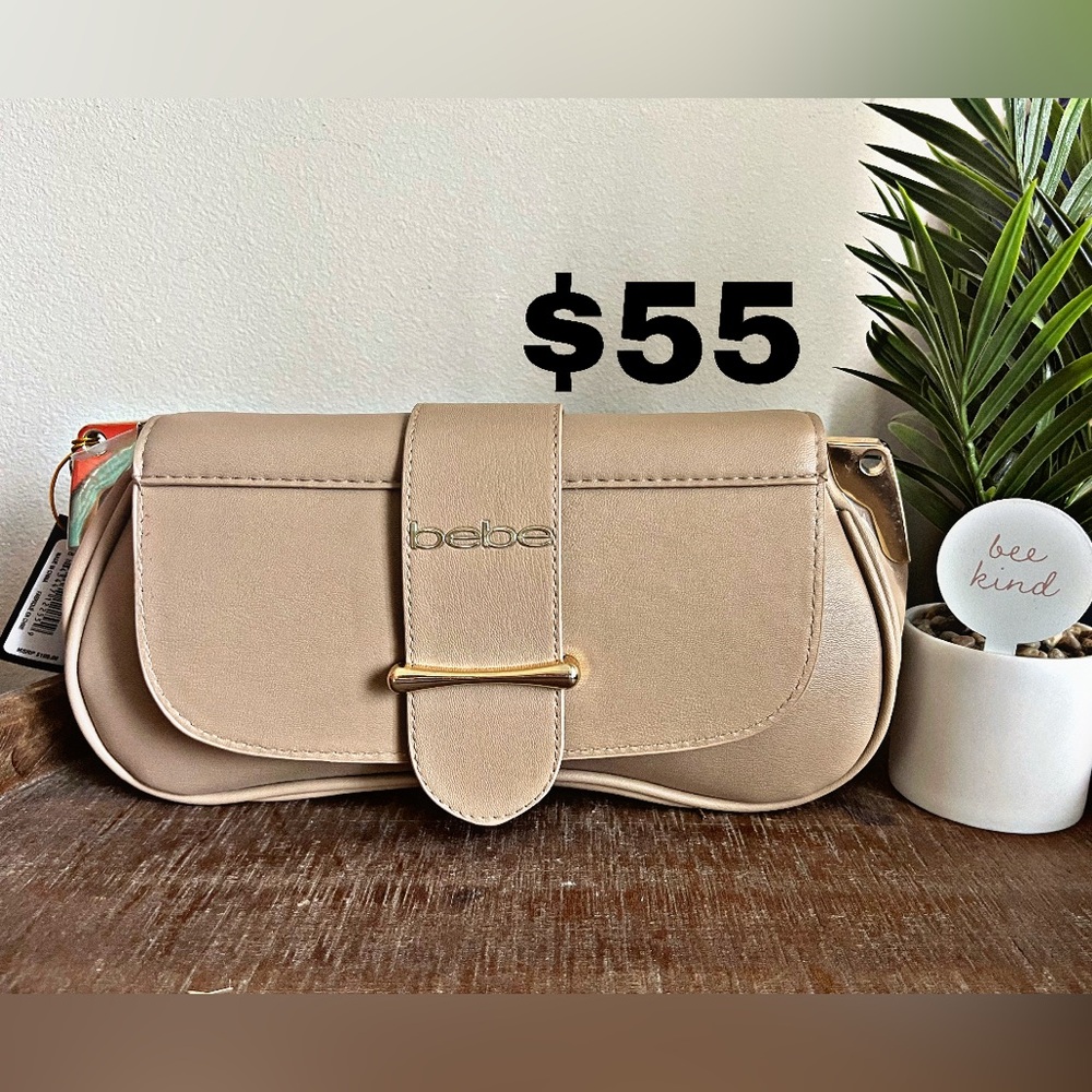 NWT BEBE Sand Color Clutch